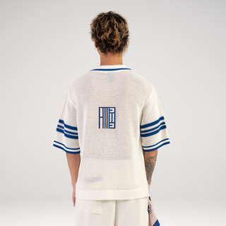 FASHION KNITTED POLO OFF WHITE