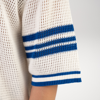 FASHION KNITTED POLO OFF WHITE